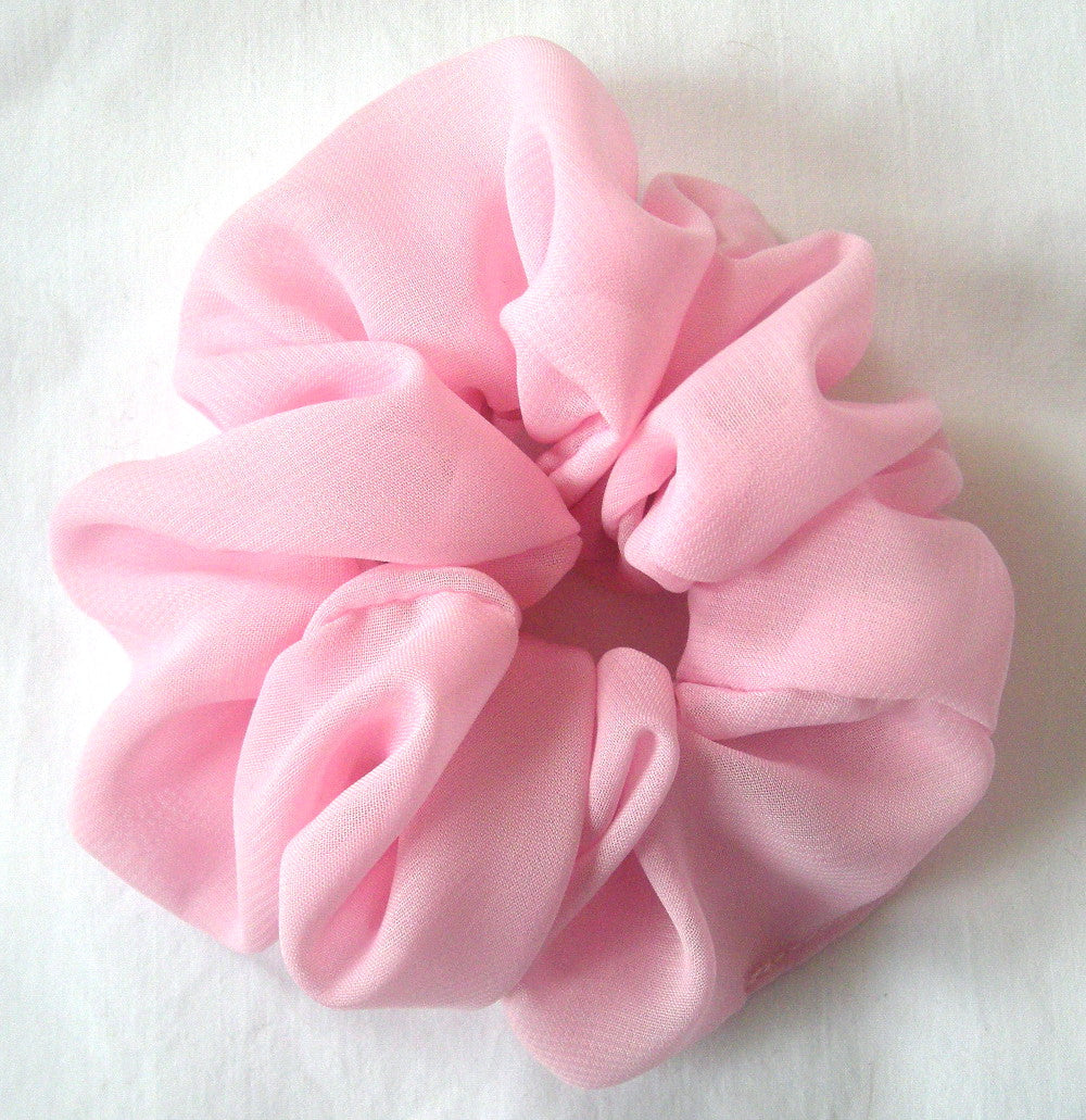 Soft Pink Chiffon Hair Scrunchy - Regular