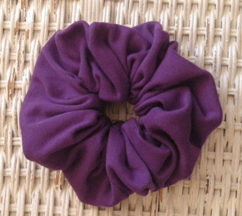 Purple Cotton Jersey Hair Scrunchies - Large