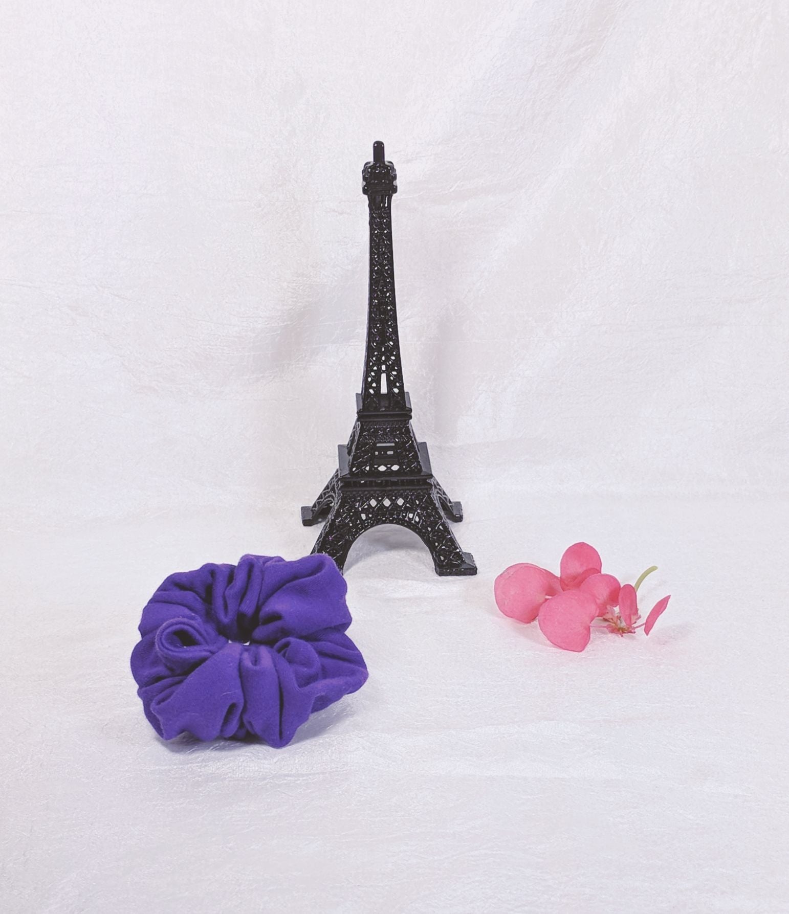 Purple Cotton Jersey Hair Scrunchies - Small
