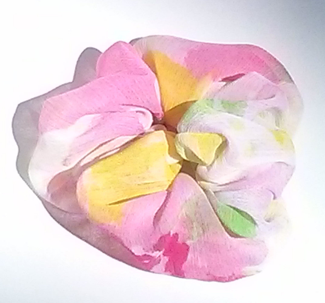 Spring MultiFloral Chiffon Scrunchy - Small