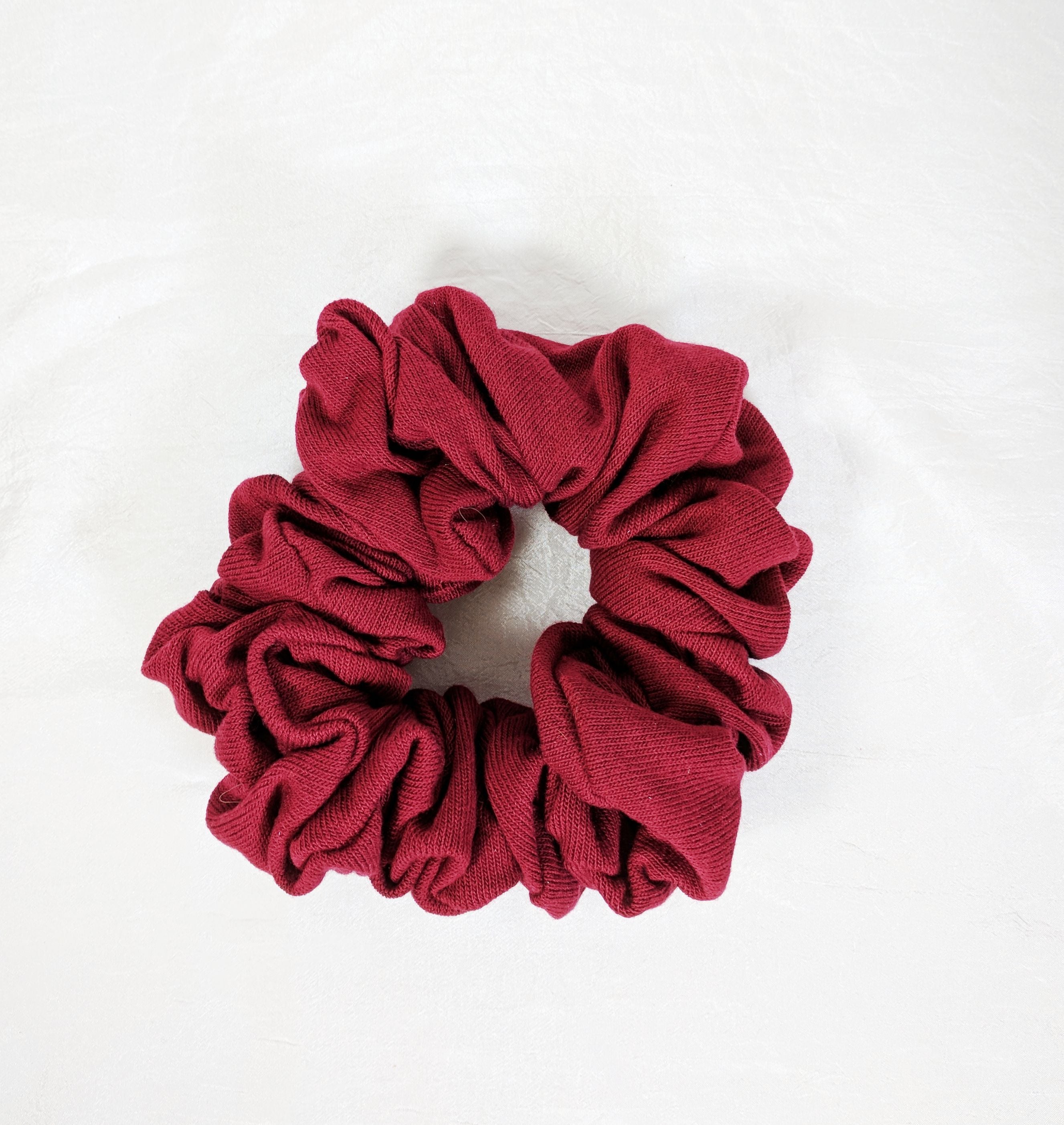 Burgundy Jersey Hair Scrunchies - Jumbo