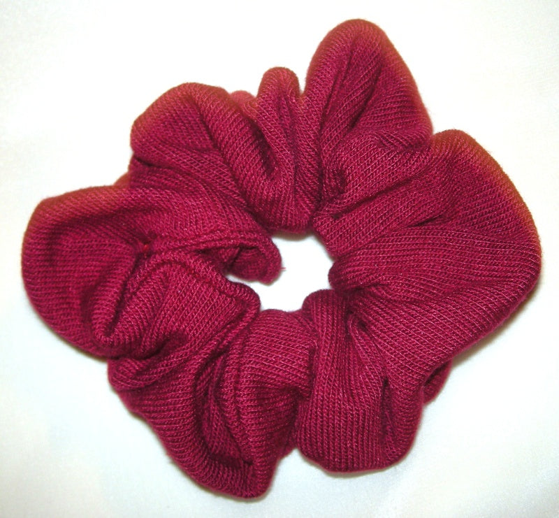 Burgundy Jersey Hair Scrunchies - Regular