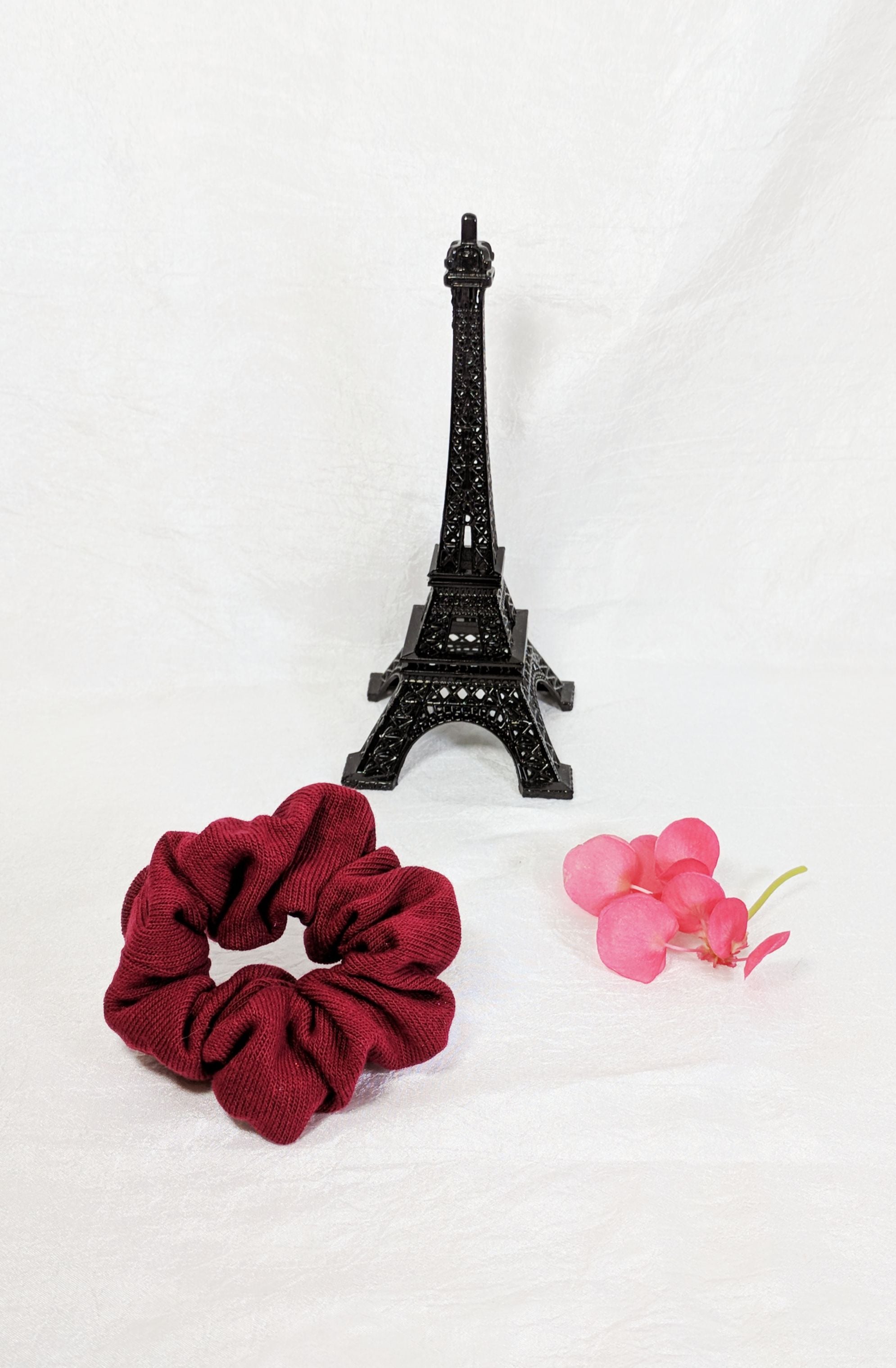 Burgundy Jersey Hair Scrunchies - Small