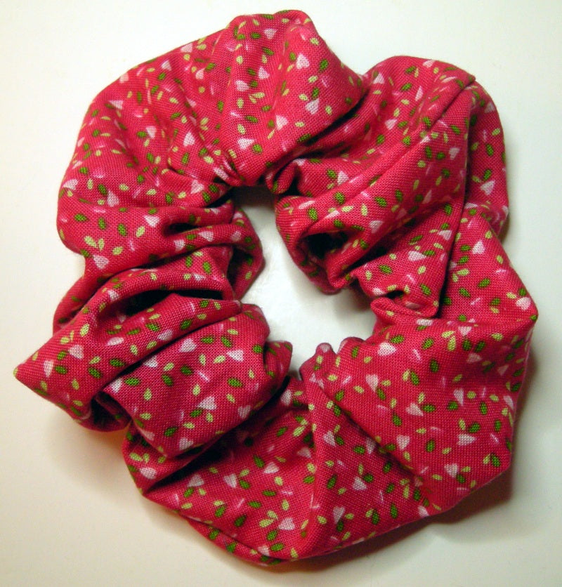 Red Print Cotton Scrunchy - Regular