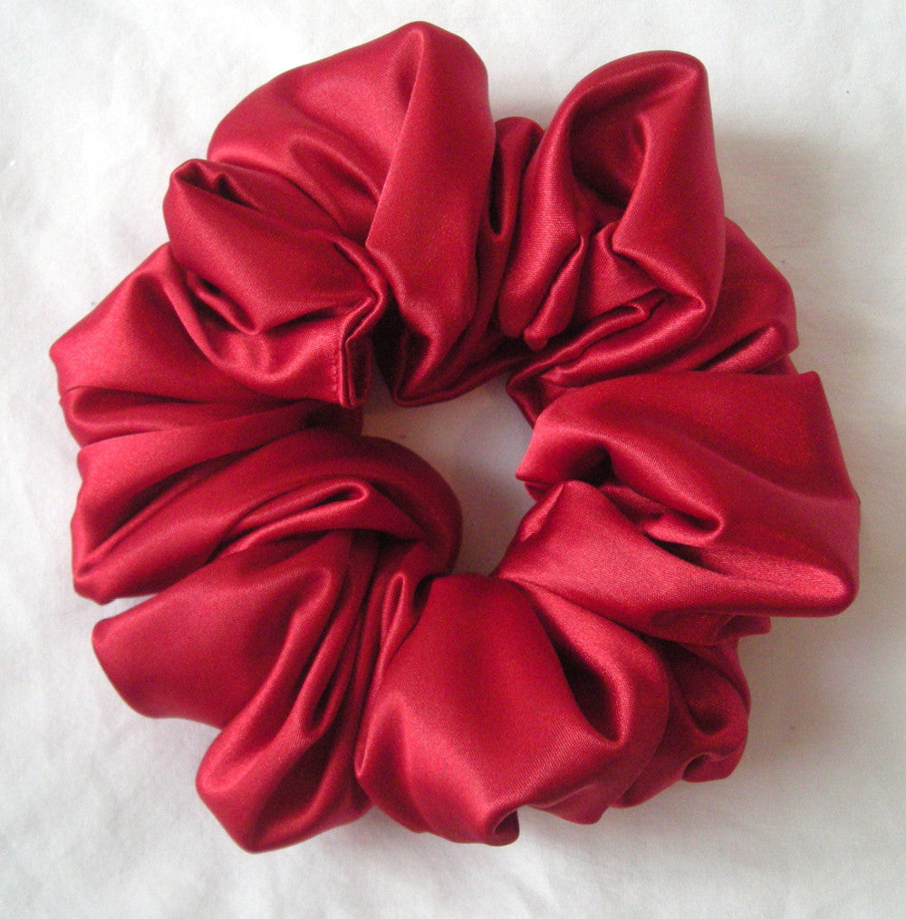 Red Satin Hair Scrunchy - Jumbo