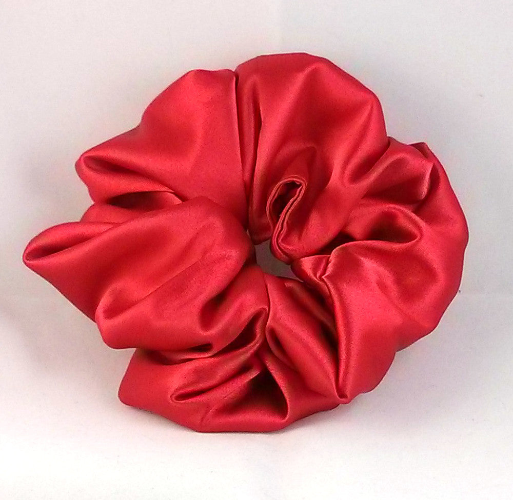 Red Satin Hair Scrunchy - Large