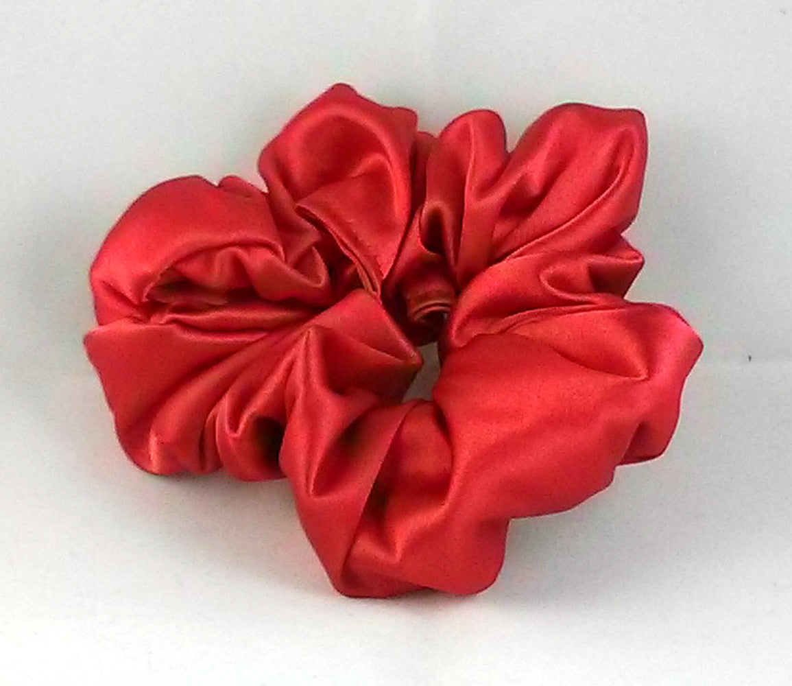 Red Satin Hair Scrunchy - Regular