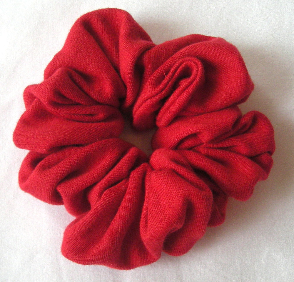 Red Jersey Hair Scrunchies - Regular