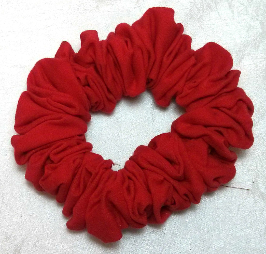 Red Jersey Hair Scrunchies - Full