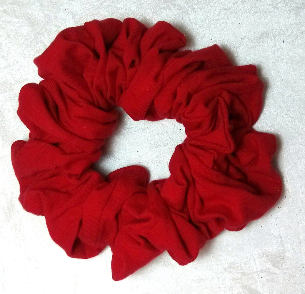 Red Jersey Hair Scrunchies - Jumbo