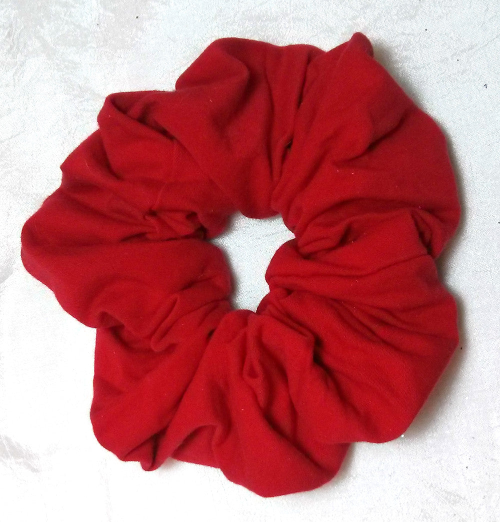 Red Jersey Hair Scrunchies - Large