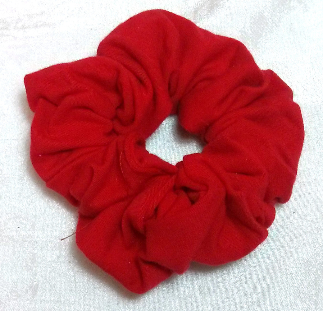 Red Jersey Hair Scrunchies - Small