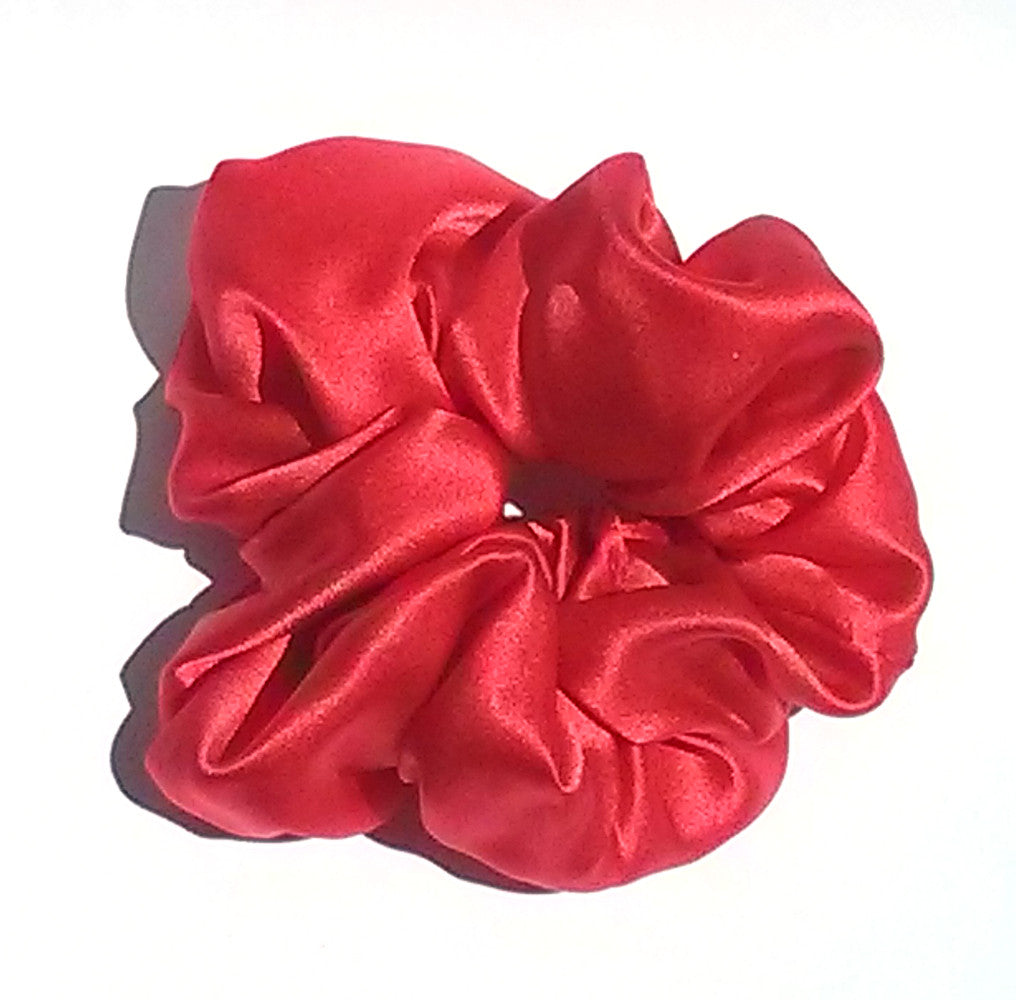 Chinese Red Silk Charmeuse Scrunchy - Small