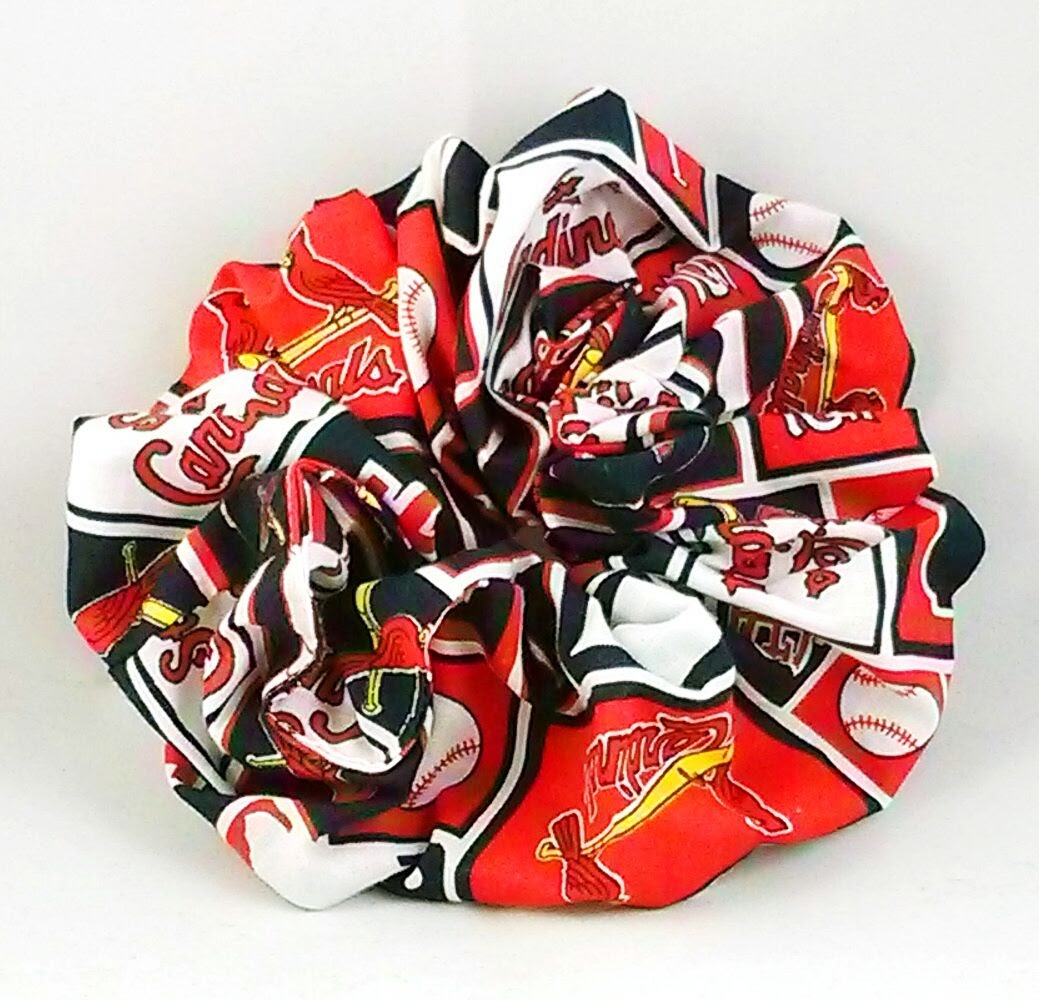 Cardinals Baseball Cotton Hair Scrunchy - Large