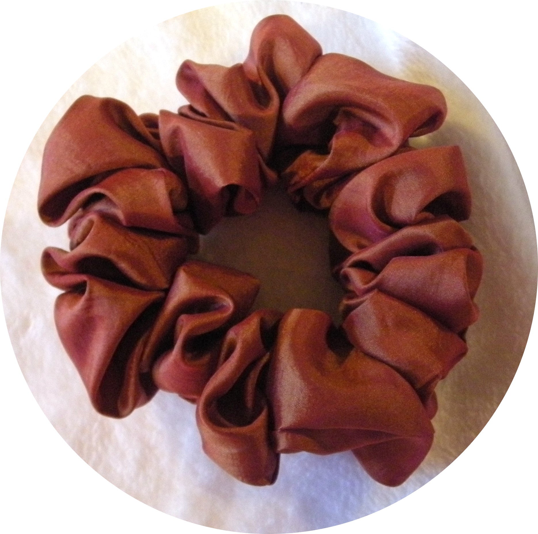 Rust Taffeta Hair Scrunchy - Full