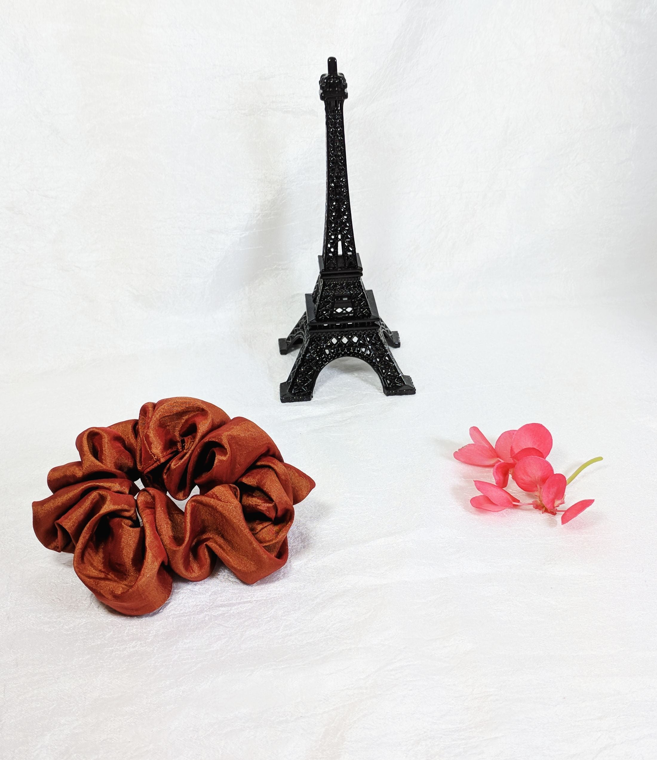 Rust Taffeta Hair Scrunchy - Regular
