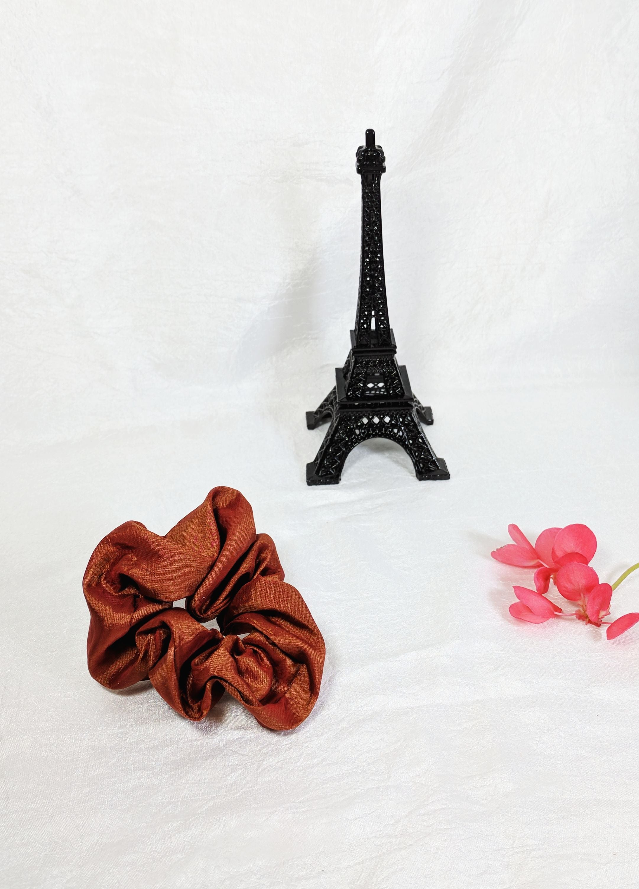 Rust Taffeta Hair Scrunchy - Small