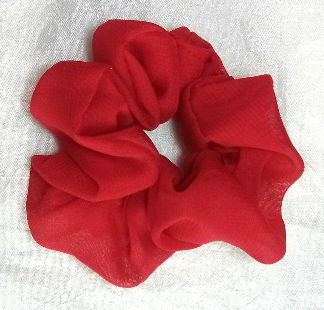 Red Chiffon Hair Scrunchy - Small