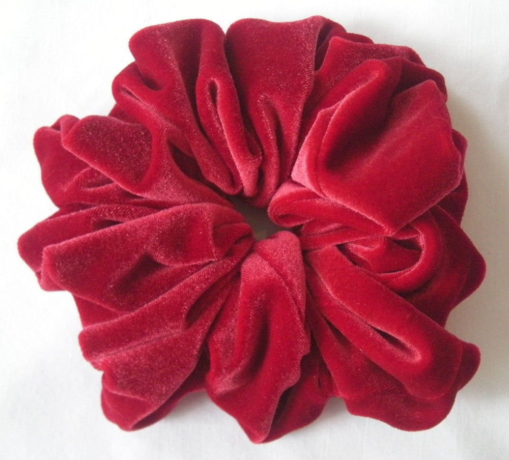 Red Velvet Hair Scrunchies - Jumbo
