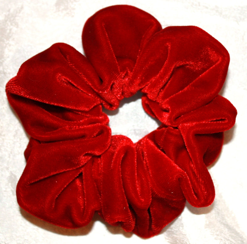 Red Velvet Scrunchy with Classic Elastic - Regular