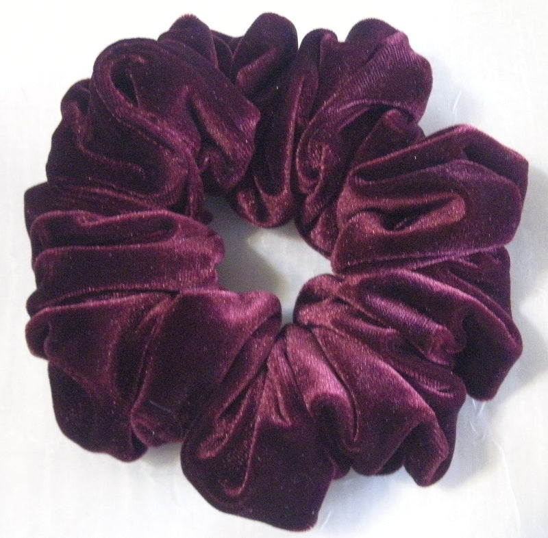 Burgundy Velvet Scrunchies - Full
