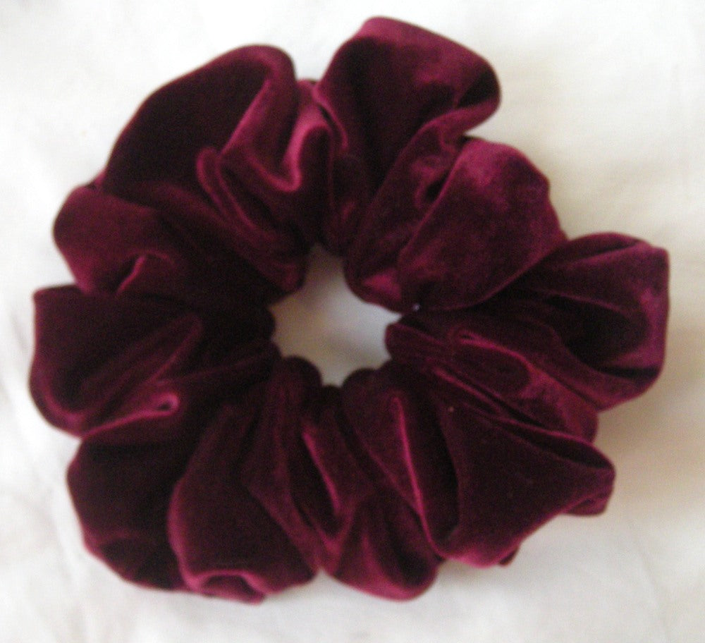 Burgundy Velvet Scrunchies - Jumbo