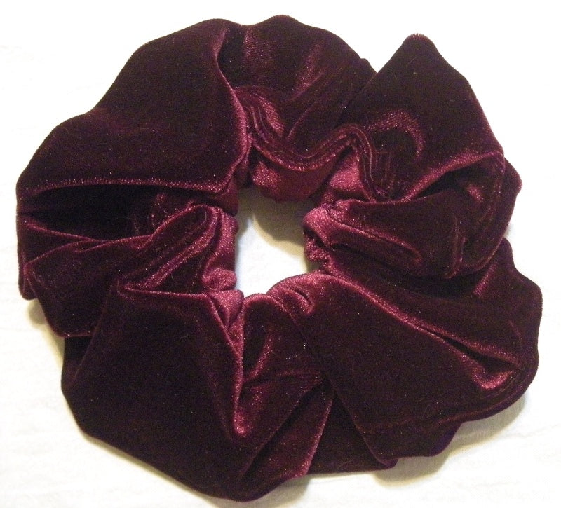 Burgundy Velvet Scrunchies - Large