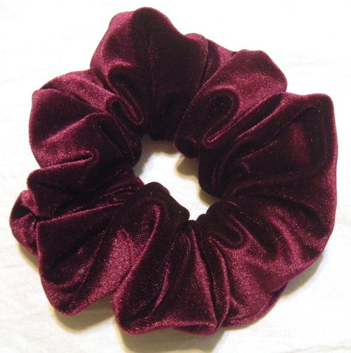 Burgundy Velvet Scrunchies - Regular