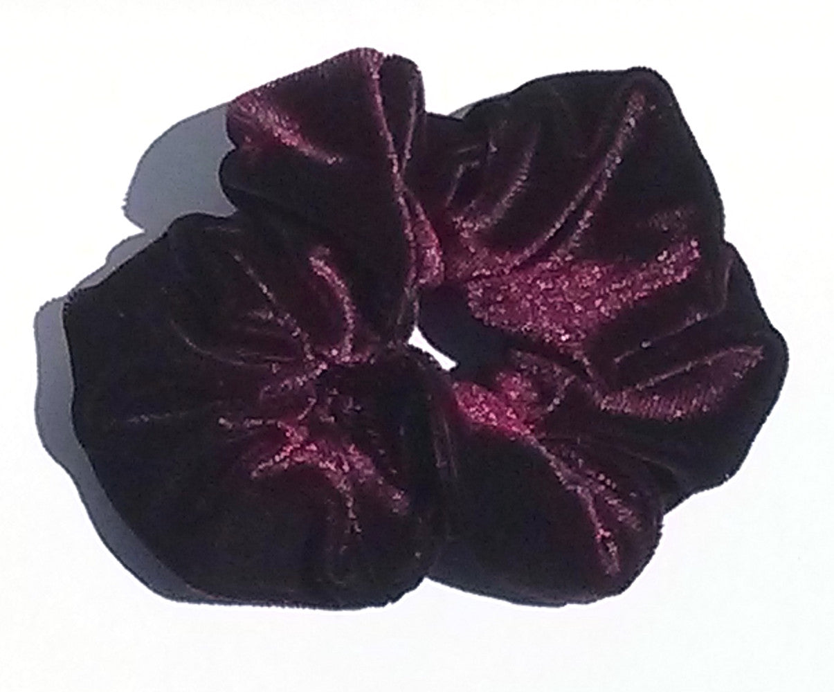 Burgundy Velvet Scrunchies - Small