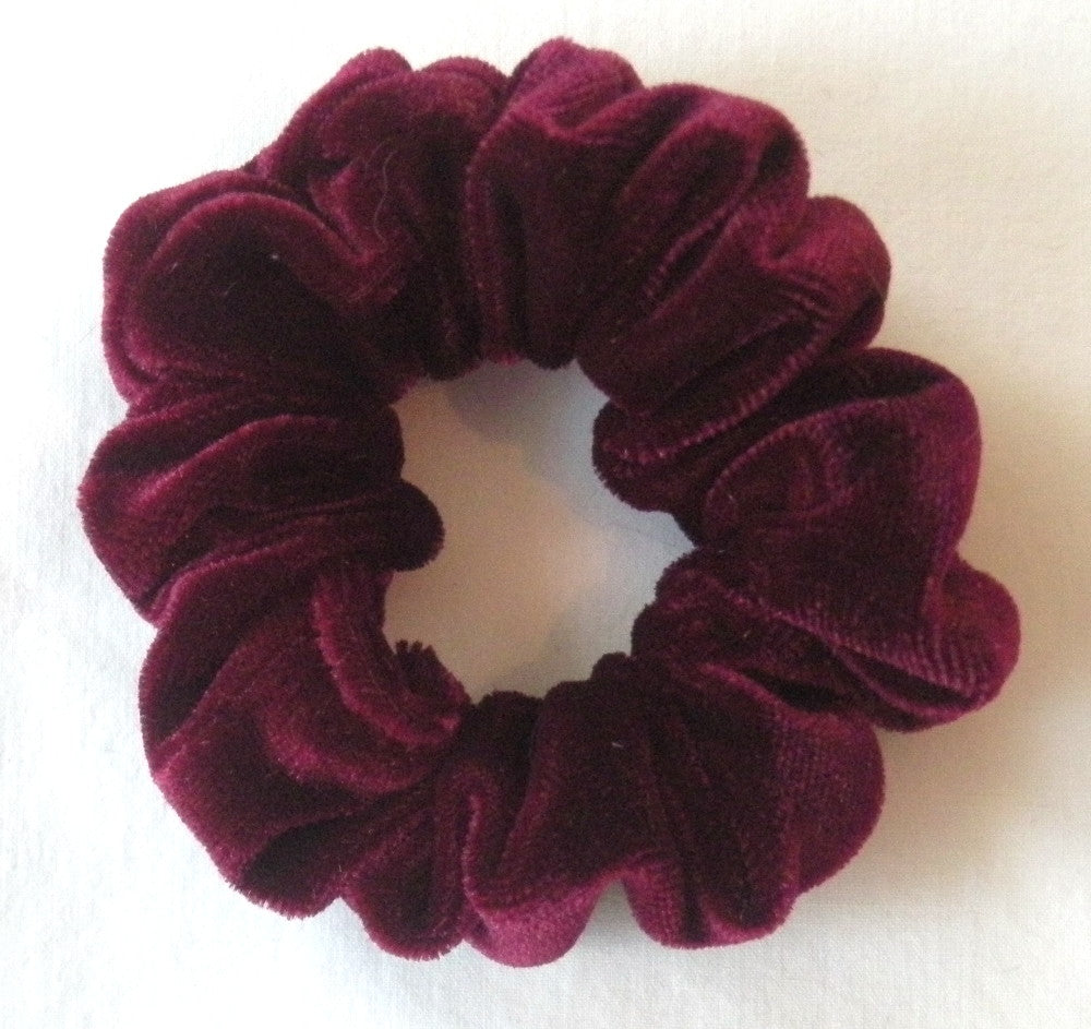 Burgundy Velvet Scrunchies - Twiggy Scrunchies