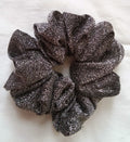 Black and Silver Sparkly Hair Scrunchies - Jumbo