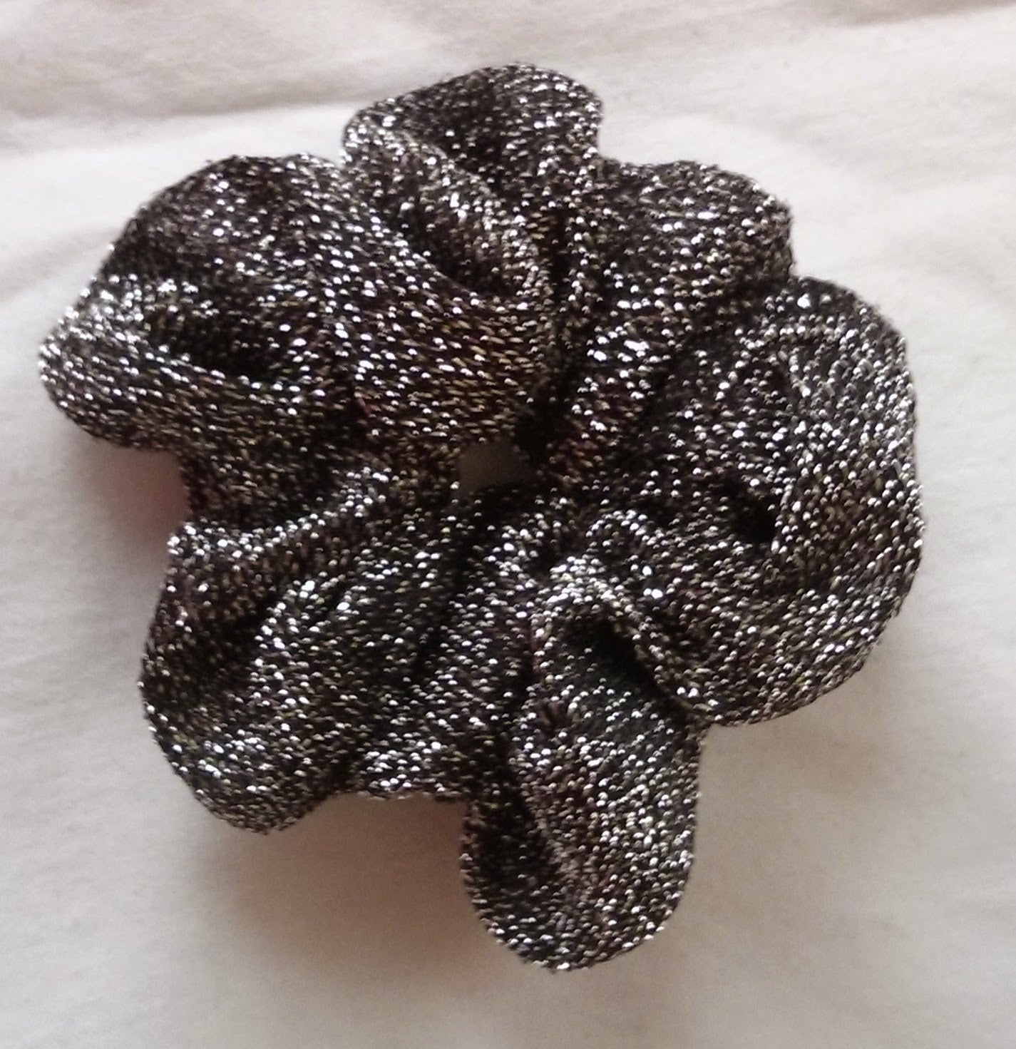 Black and Silver Sparkly Hair Scrunchies - Small