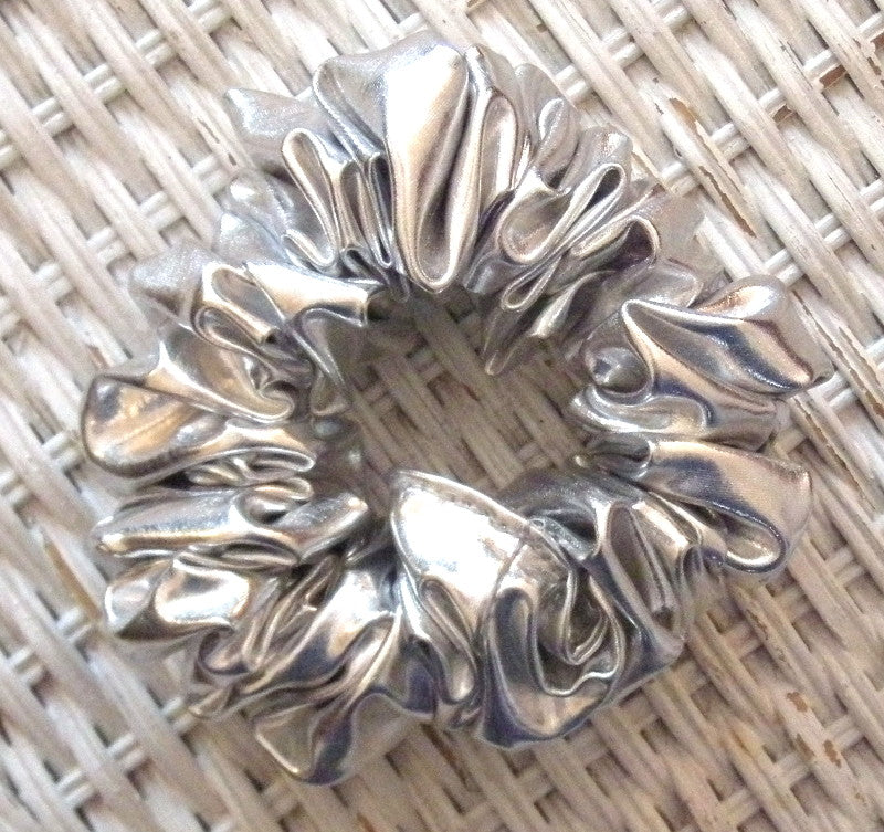 Silver (Metallic) Hair Scrunchy - Full