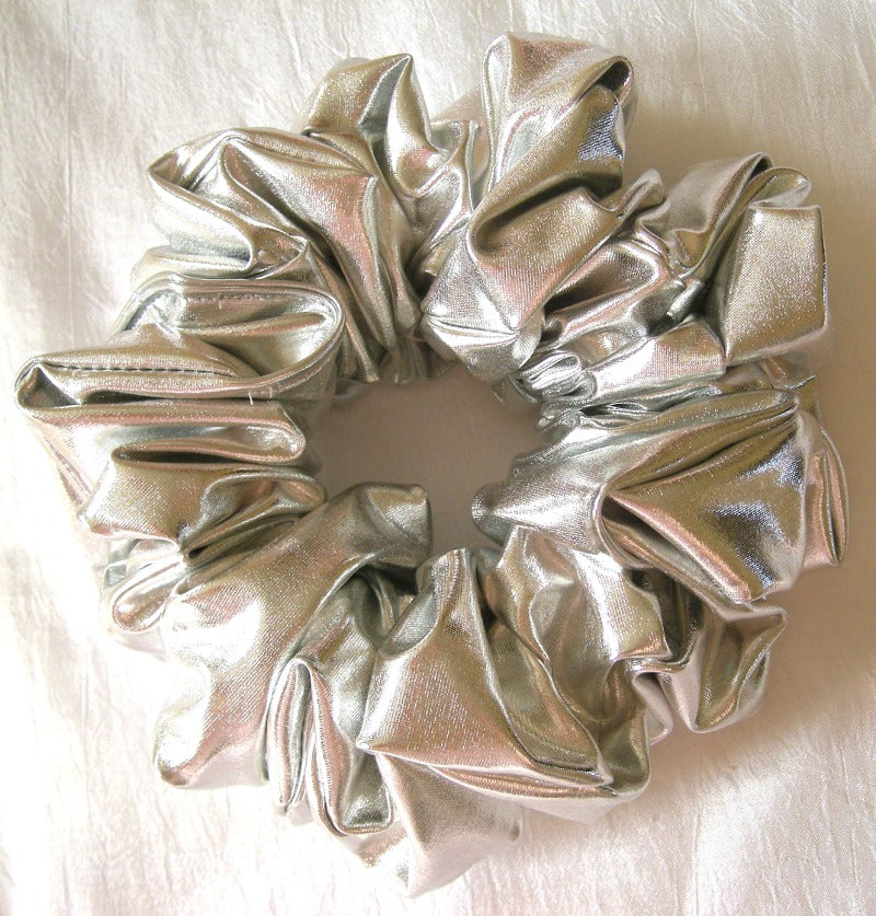 Silver (Metallic) Hair Scrunchy - Jumbo