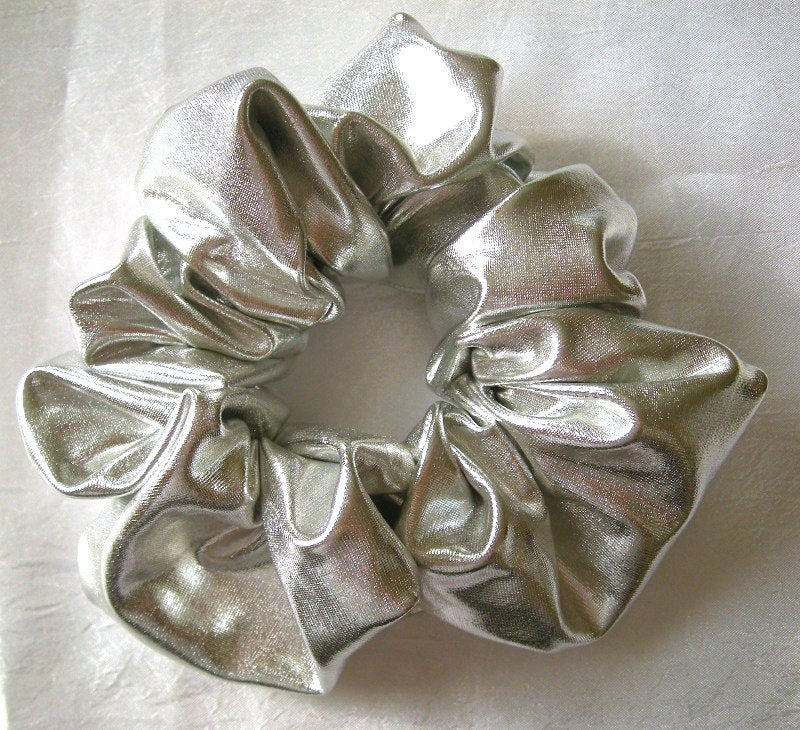 Silver (Metallic) Hair Scrunchy - Regular