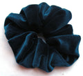 Teal Velvet Scrunchy with Classic Elastic - Regular