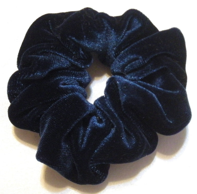 Teal Blue Velvet Hair Scrunchy - Small