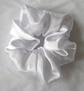 White Satin Charmeuse Scrunchy - Regular