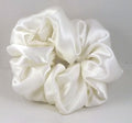 Biscuit White Satin Scrunchy - Regular