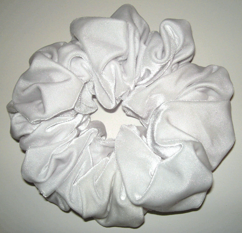 White Velvet Hair Scrunchy - Jumbo