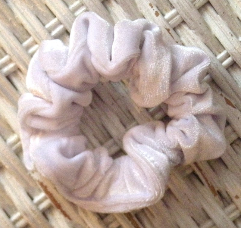 White Velvet Hair Scrunchy - Twiggy Scrunchies