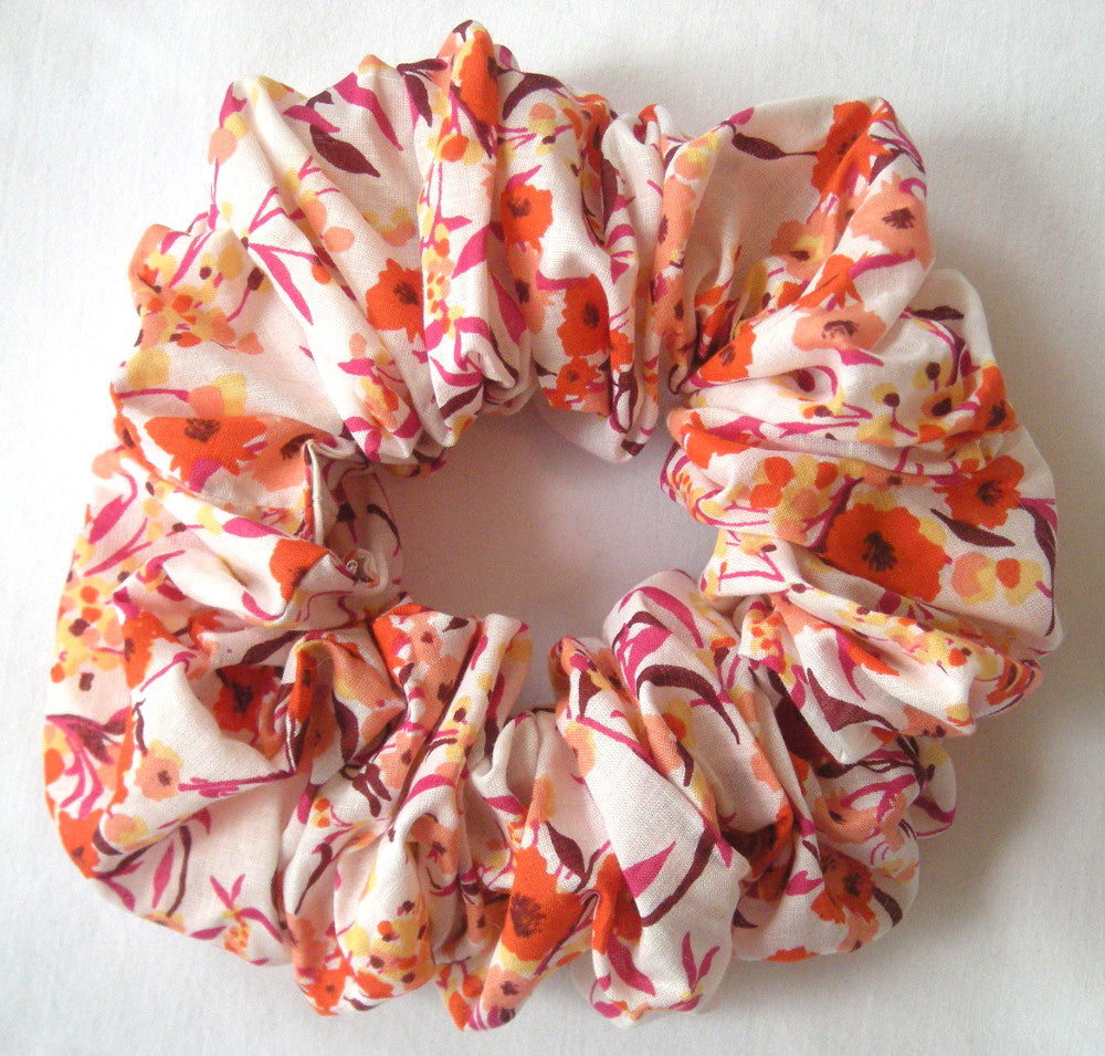Tangerine Floral Print  Voile - Jumbo