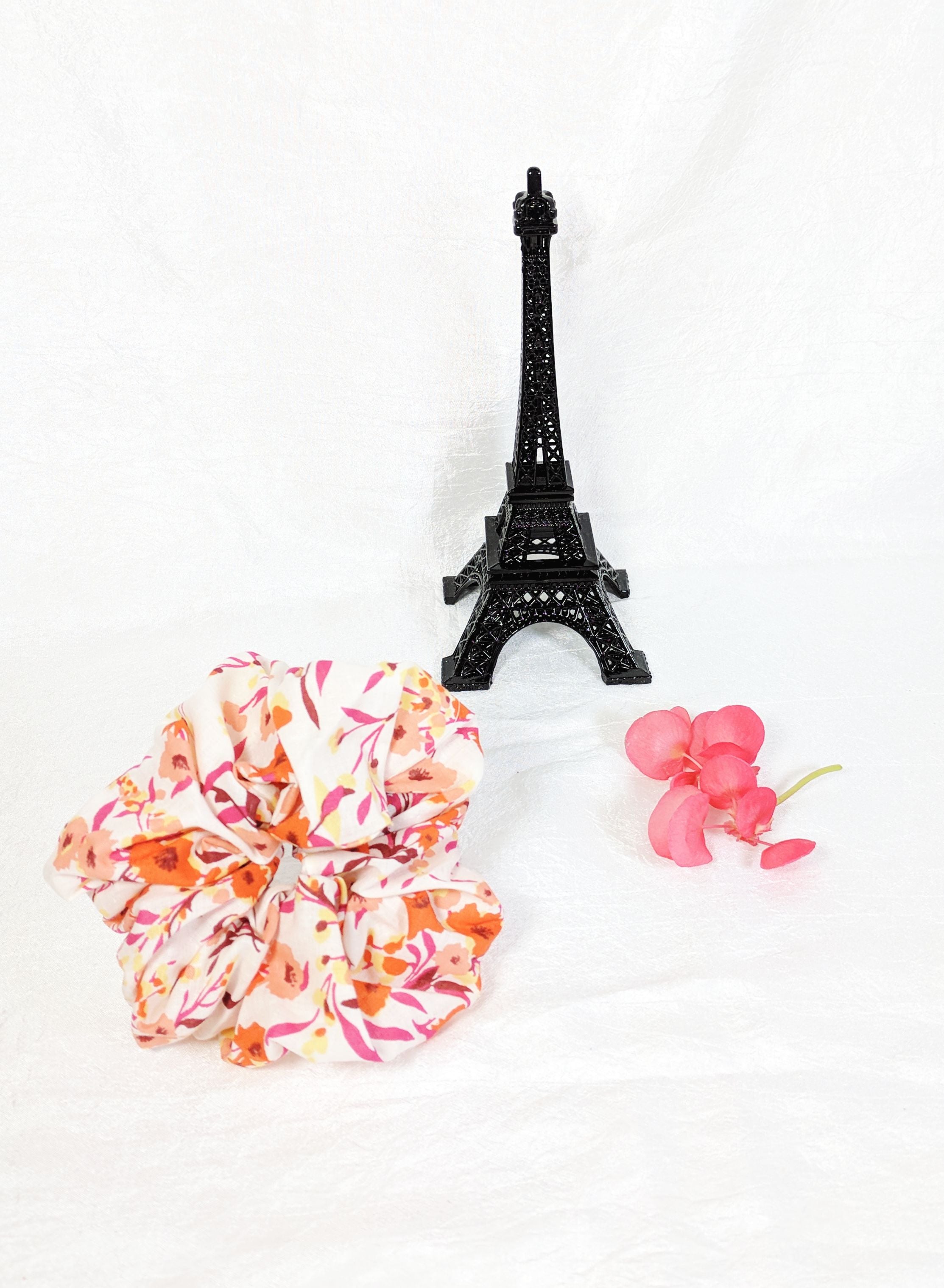 Tangerine Floral Print  Voile - Regular