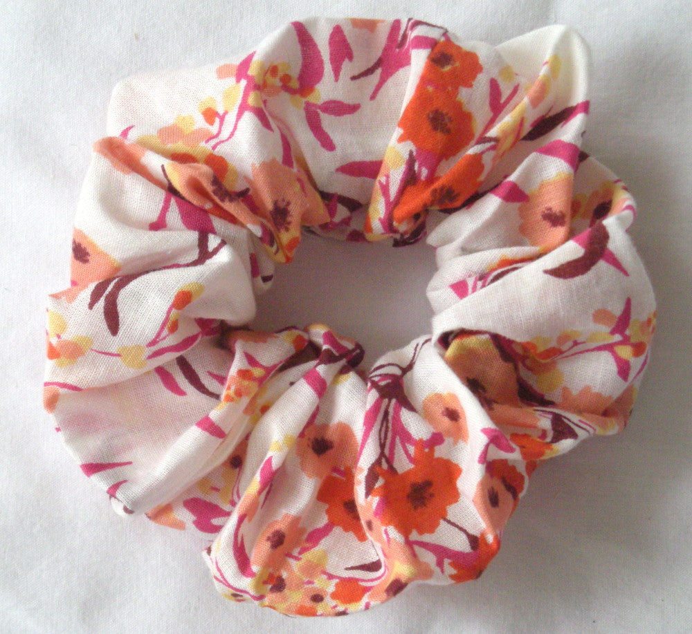 Tangerine Floral Print  Voile - Small