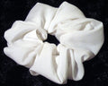 White Shantung Hair Scrunchy - Regular
