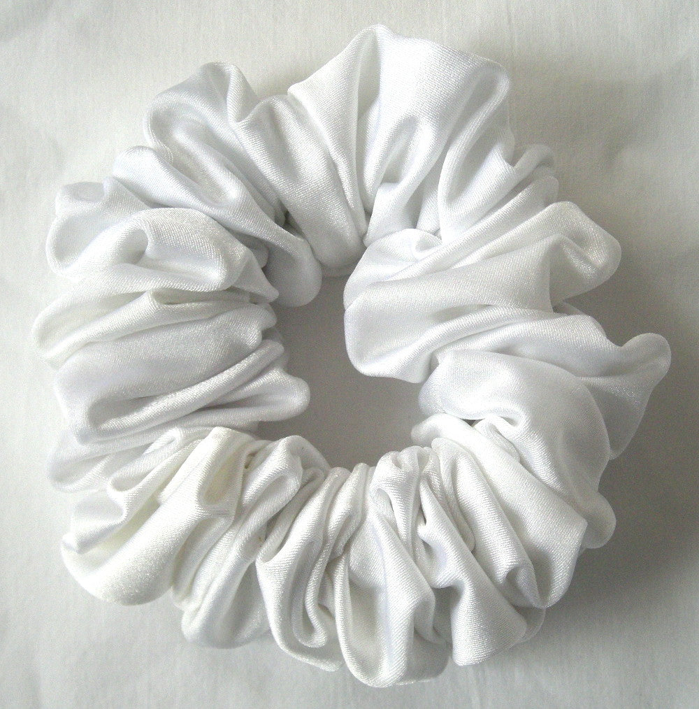 Shiny White Sports Scrunchy - Full