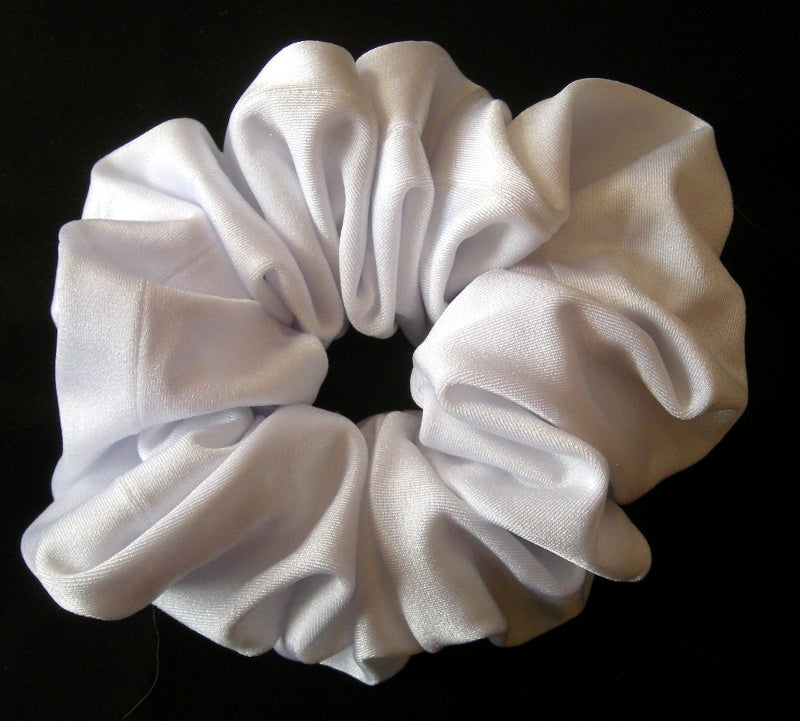 Shiny White Sports Scrunchy - Regular