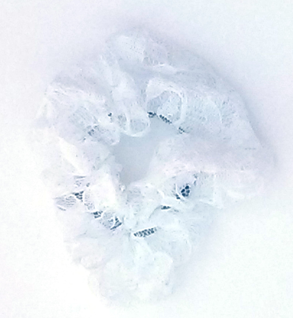 White Lace Hair Scrunchy - Small