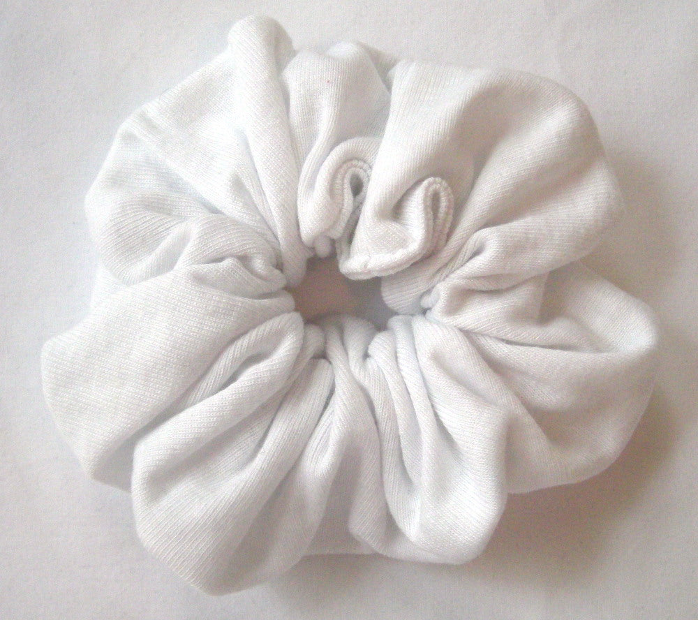 White Jersey Scrunchy - Large