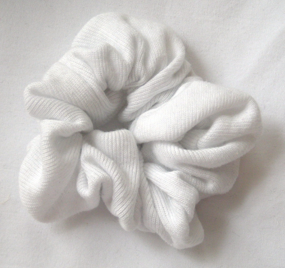White Jersey Scrunchy - Small